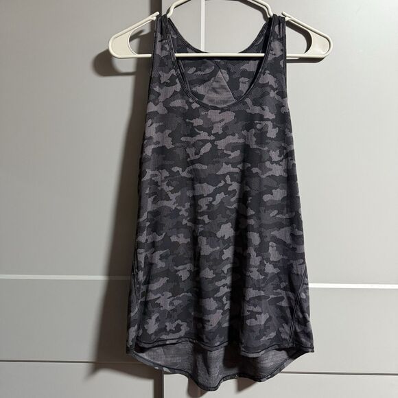 Lululemon Women Essential Tank Pleated Back Heritage Camo Black W1CR2S S/M - Picture 1 of 3